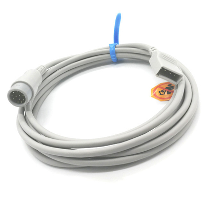 Medical Equipments Monitor IBP Transducer Cable With Biolight To Utah Connector